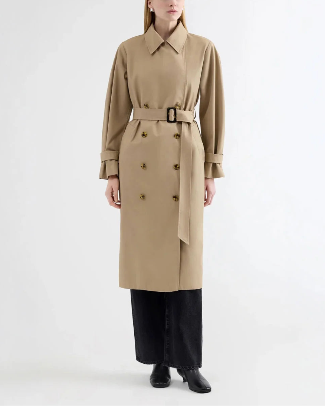ARGNT trench coat khaki on figure front