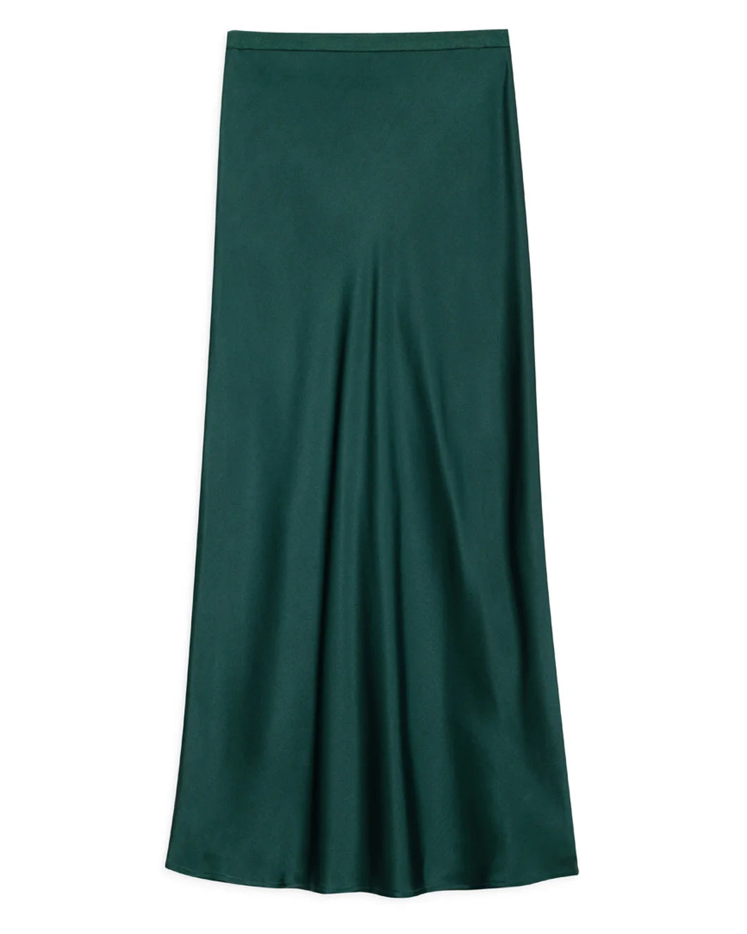 anine bing bar silk skirt in emerald green dark teal