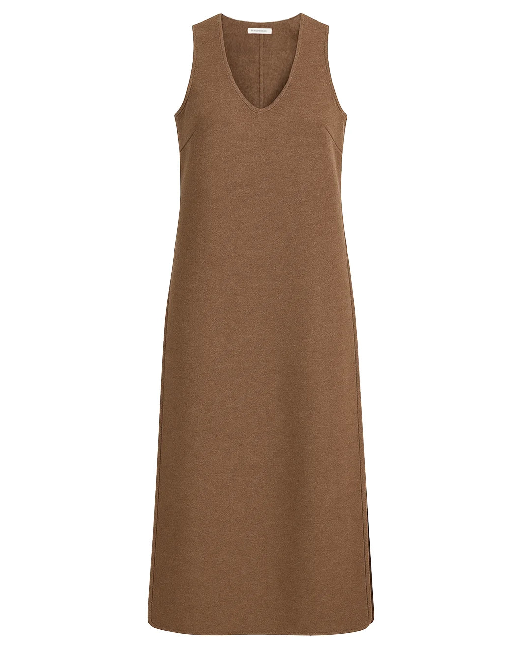 by malene birger florence maxi wool dress dark brown melange