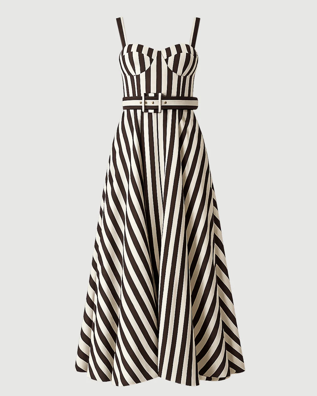 CARA CARA Calypso dress brown ivory isolated