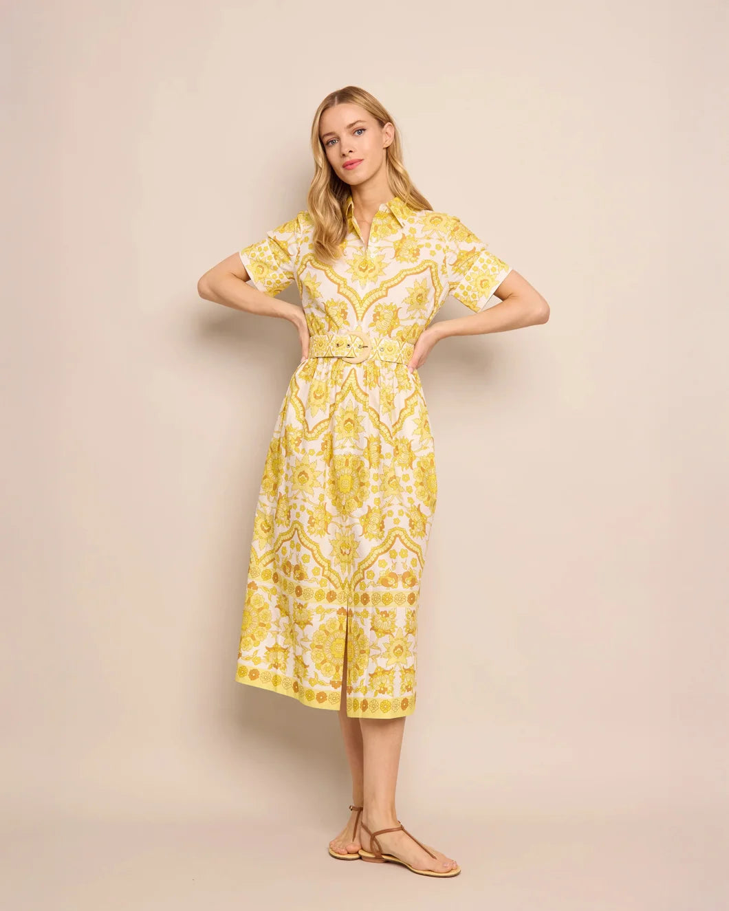 cara cara malena dress Mystic Yellow front