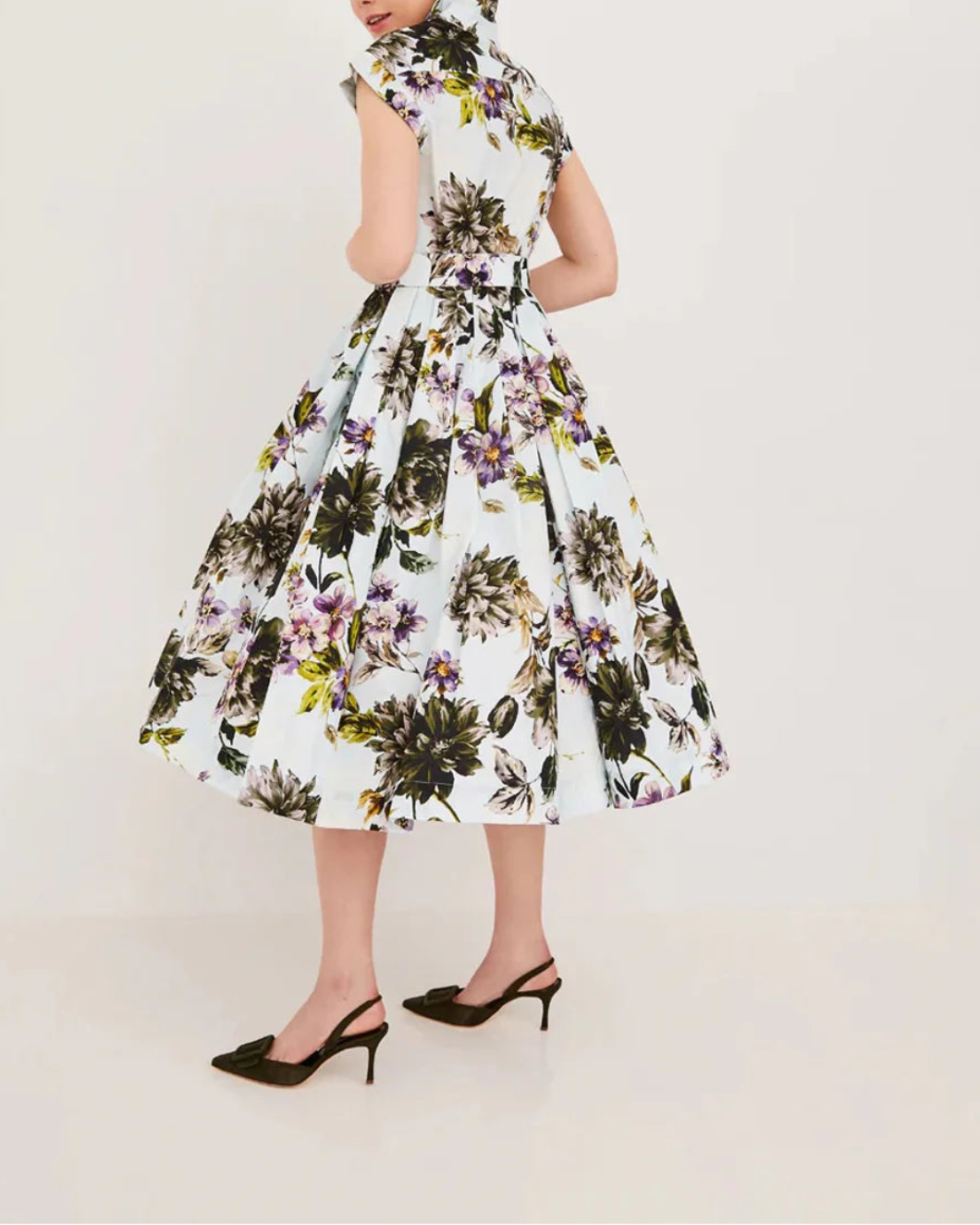 CARA CARA Octavia Dress Margaux Bloom Blue on figure back
