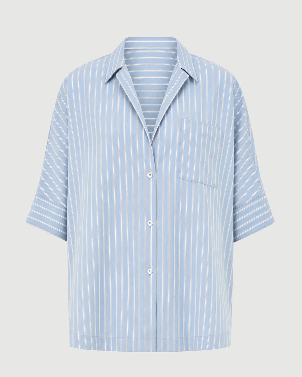 CITIZEN Claire Origami Shirt in capri stripe isolated