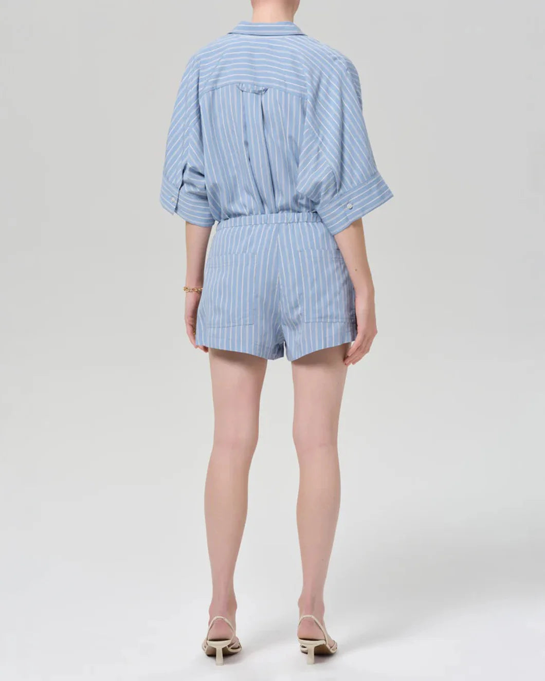 CITIZEN Este Drawstring Short in capri stripe on figure back