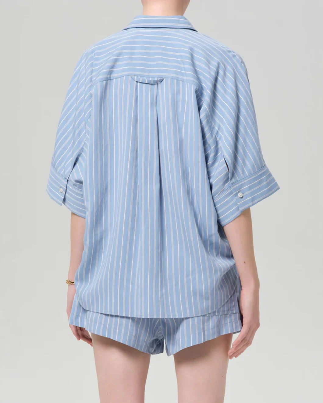 CITIZEN Claire Origami Shirt in capri stripe on figure back