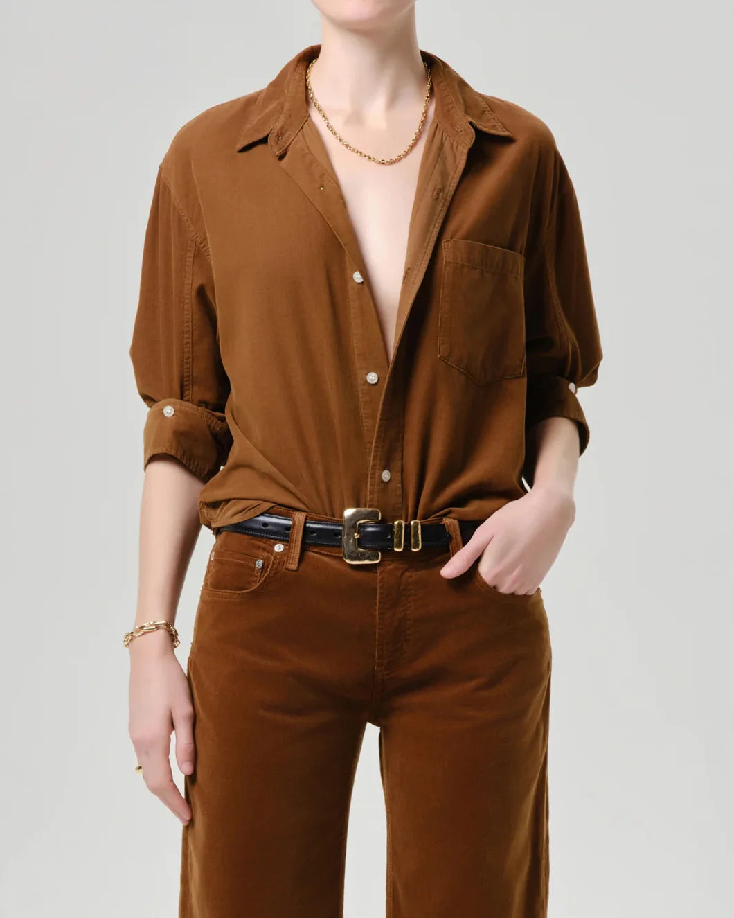 CITIZENS Kayla shirt manuka on figure front