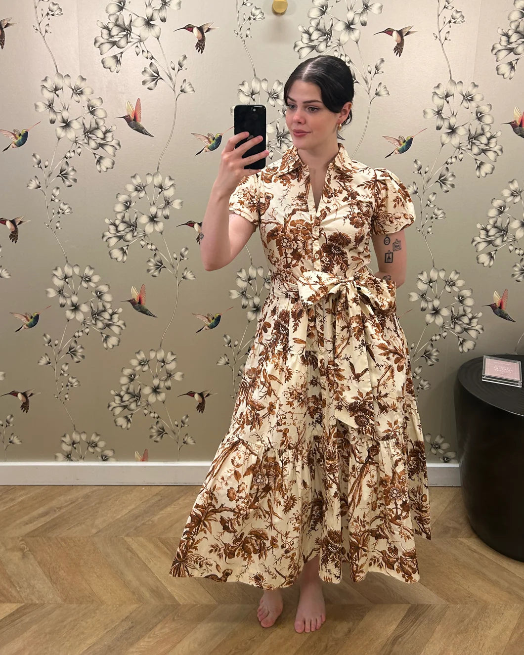 cara cara mardi dress brown on figure front