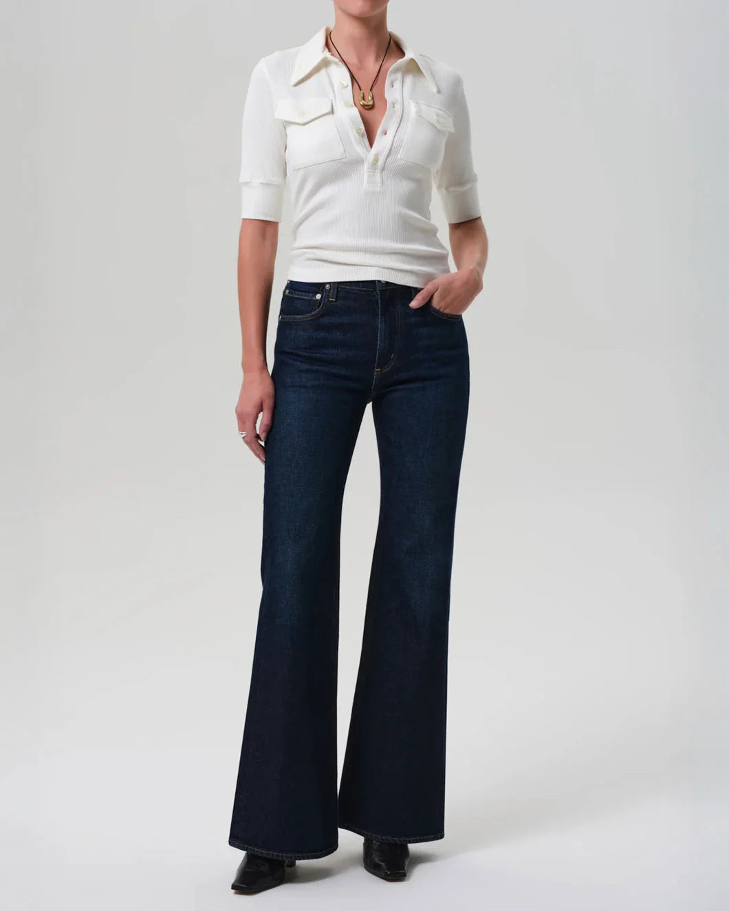 citizens of humanity kimberly 70s flare madison on figure front