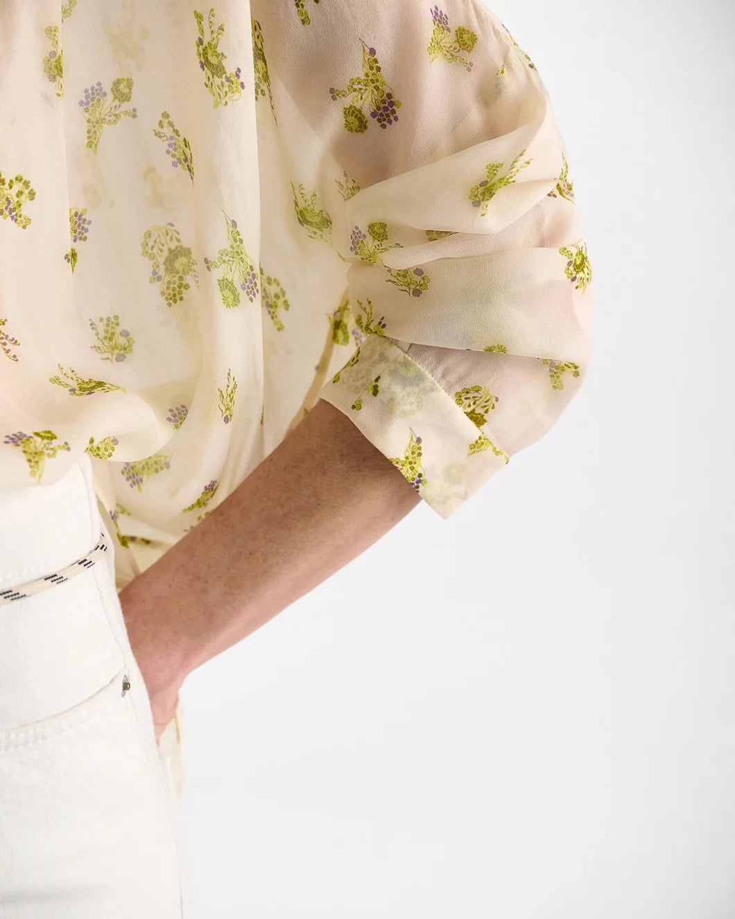 DOROTHEE SCHUMACHER airy daydream blouse lemon on figure front detail