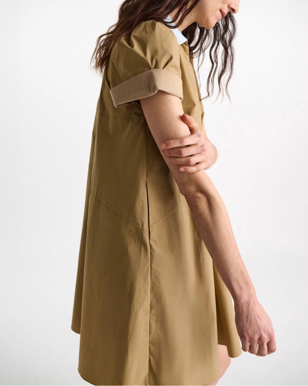 DOROTHEE SCHUMACHER poplin power dress brown on figure side