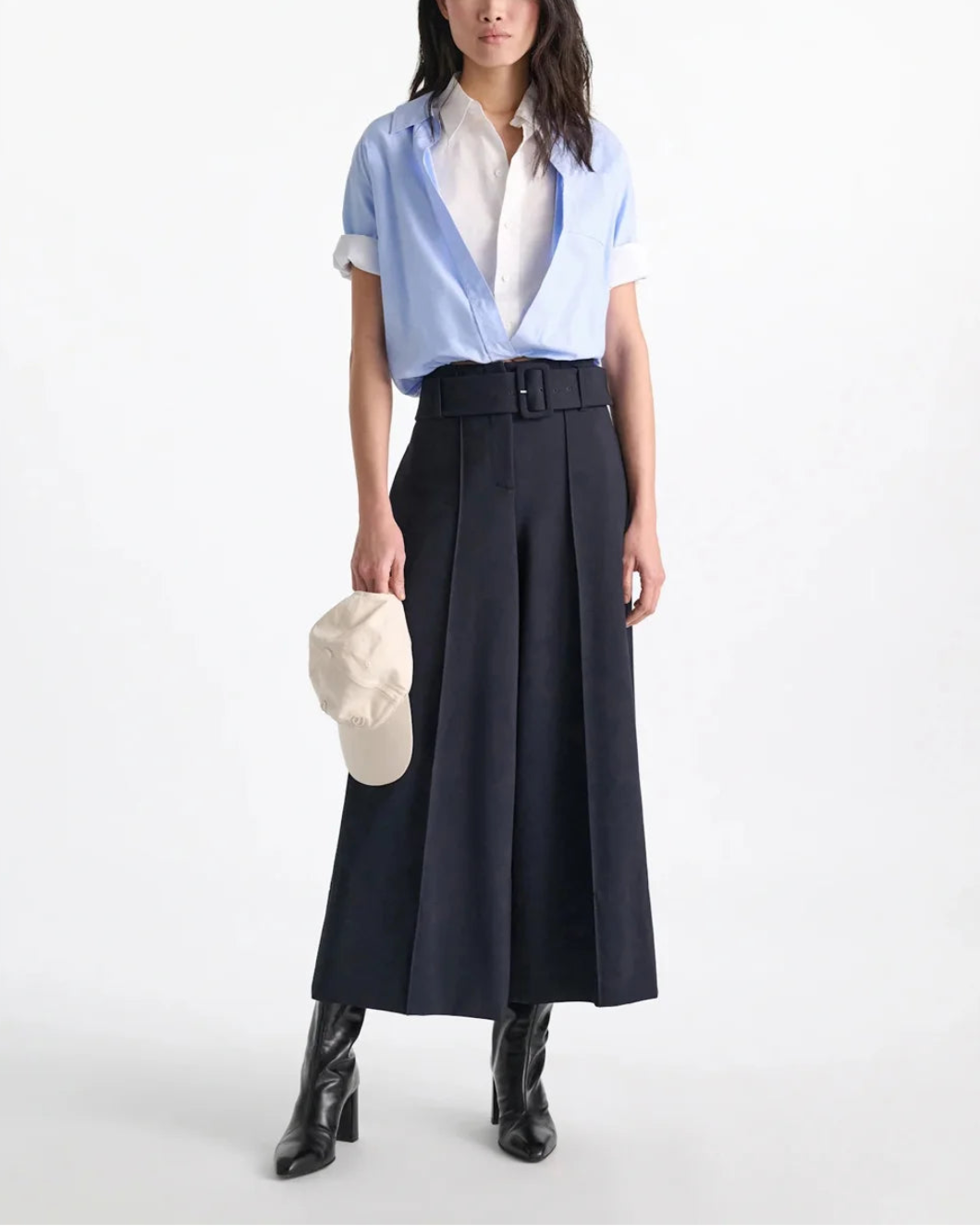 DOROTHEE SCHUMACHER powerful ease blouse blue on figure front