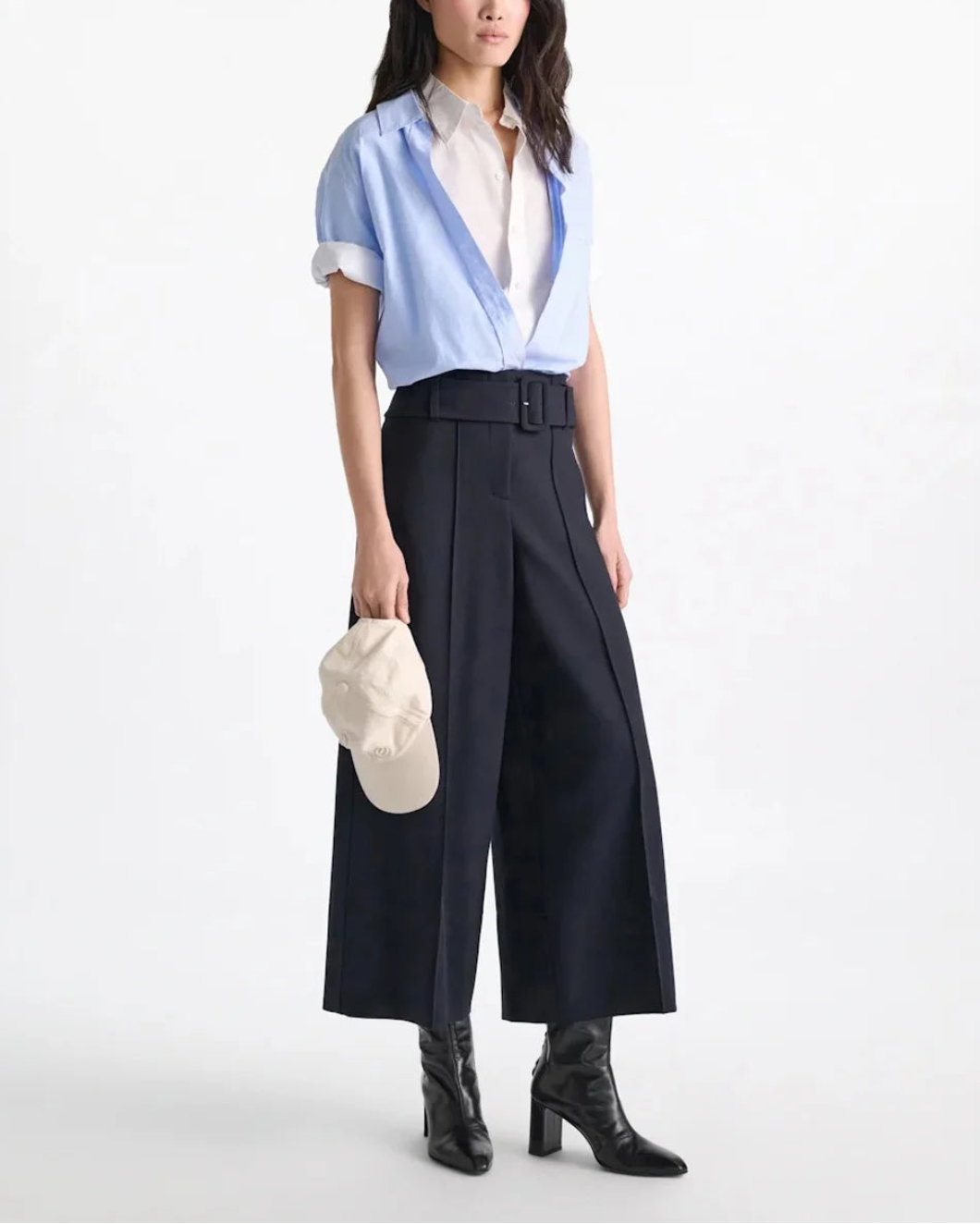 DOROTHEE SCHUMACHER powerful ease blouse blue on figure side