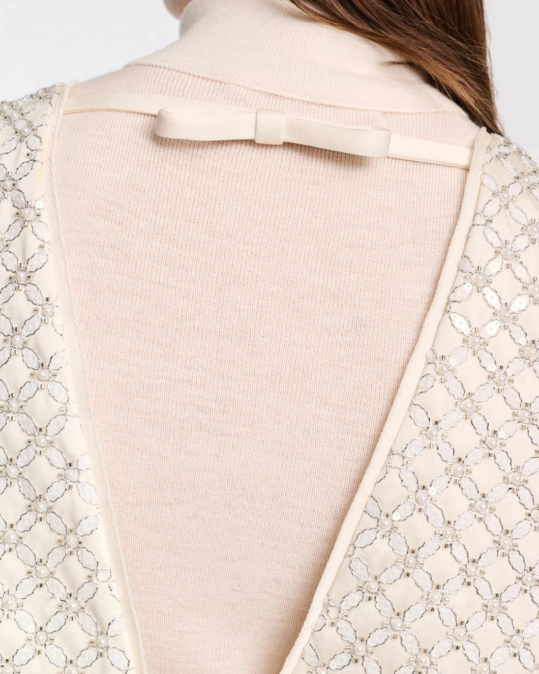 DOROTHEE SCHUMACHER sparkling statement top white on figure back detail