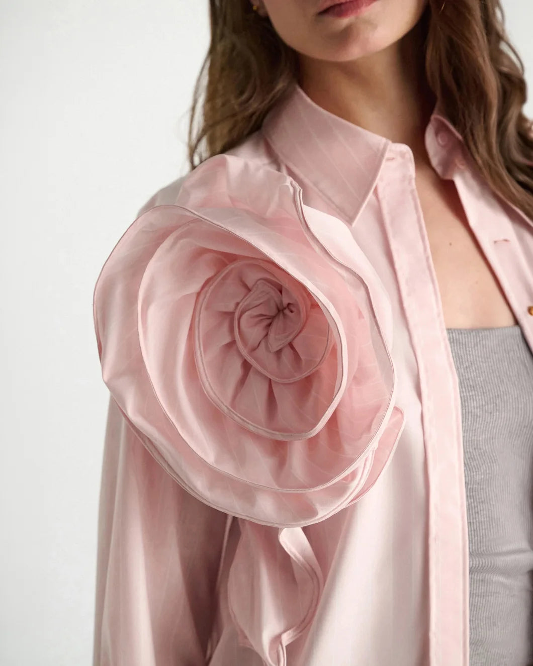DOROTHEE SHUMACHER Striped Power Blouse on figure front detail