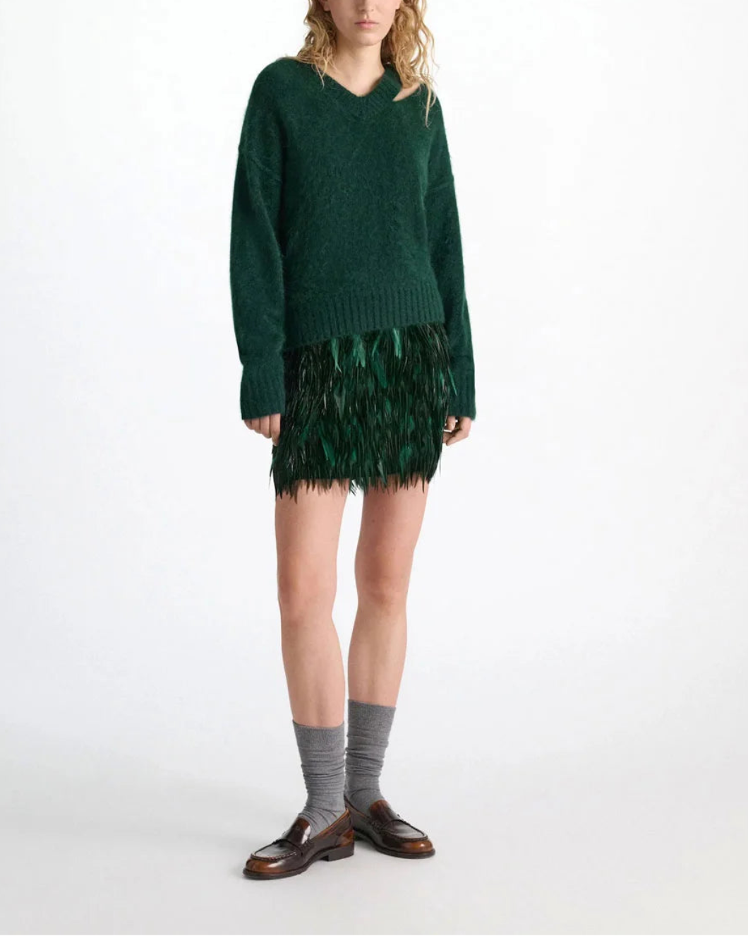 DOROTHEE SCHUMACHER Feathered Whisper Skirt on figure front