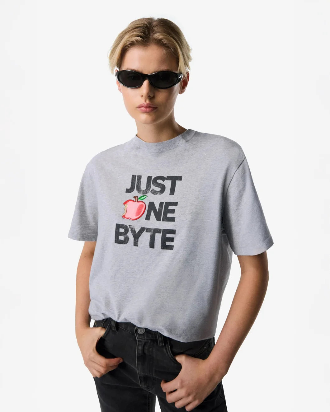Disney X Coperni Just One Byte Boxy T-Shirt grey front