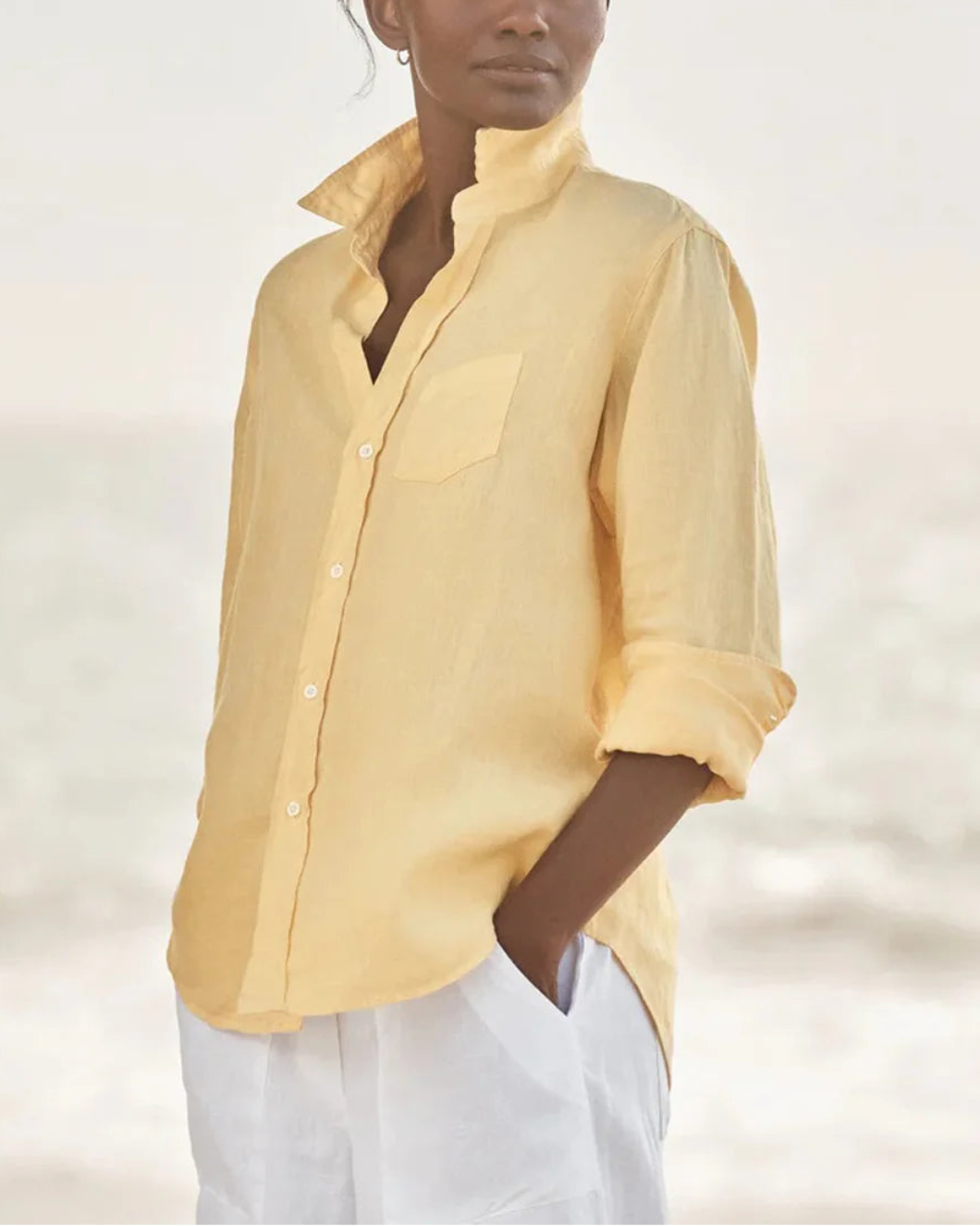 FRANK AND EILEEN eileen button up sunshine on figure front