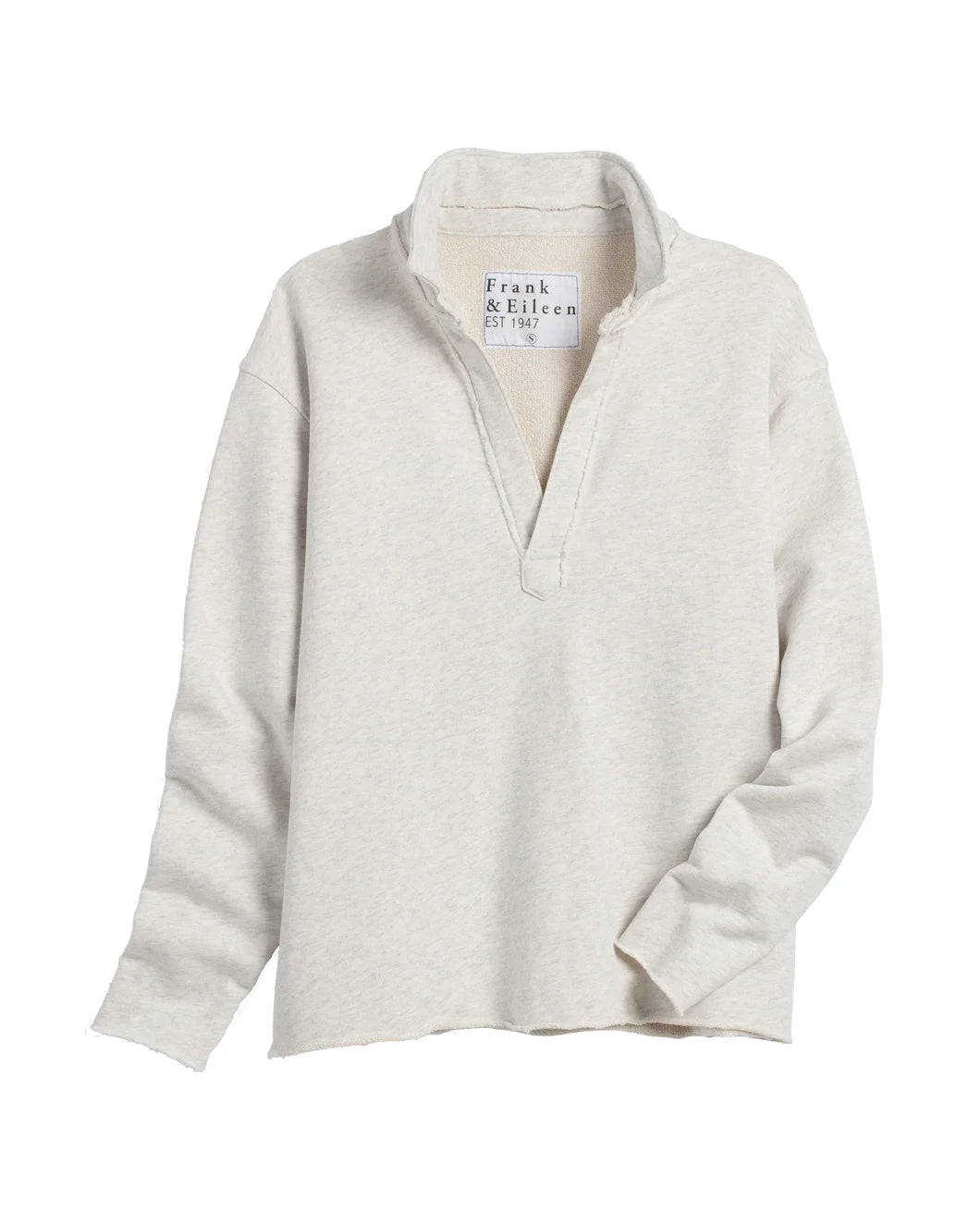 FRANK AND EILEEN Patrick Popover Henley HTWM Light Heather Gray Melange isolated