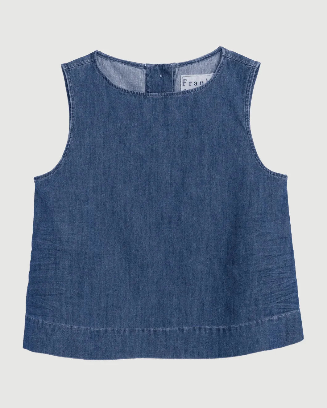 FRANK AND EILEEN shelley shell tank denim front isolated