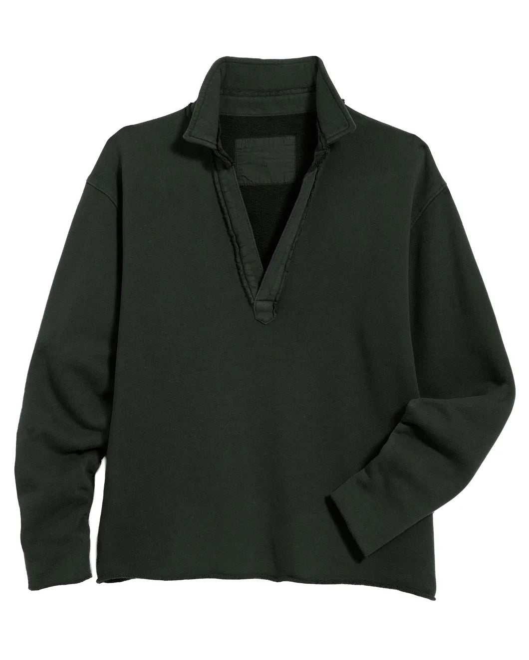 FRANK AND EILEEN patrick popover henley dark green front isolated