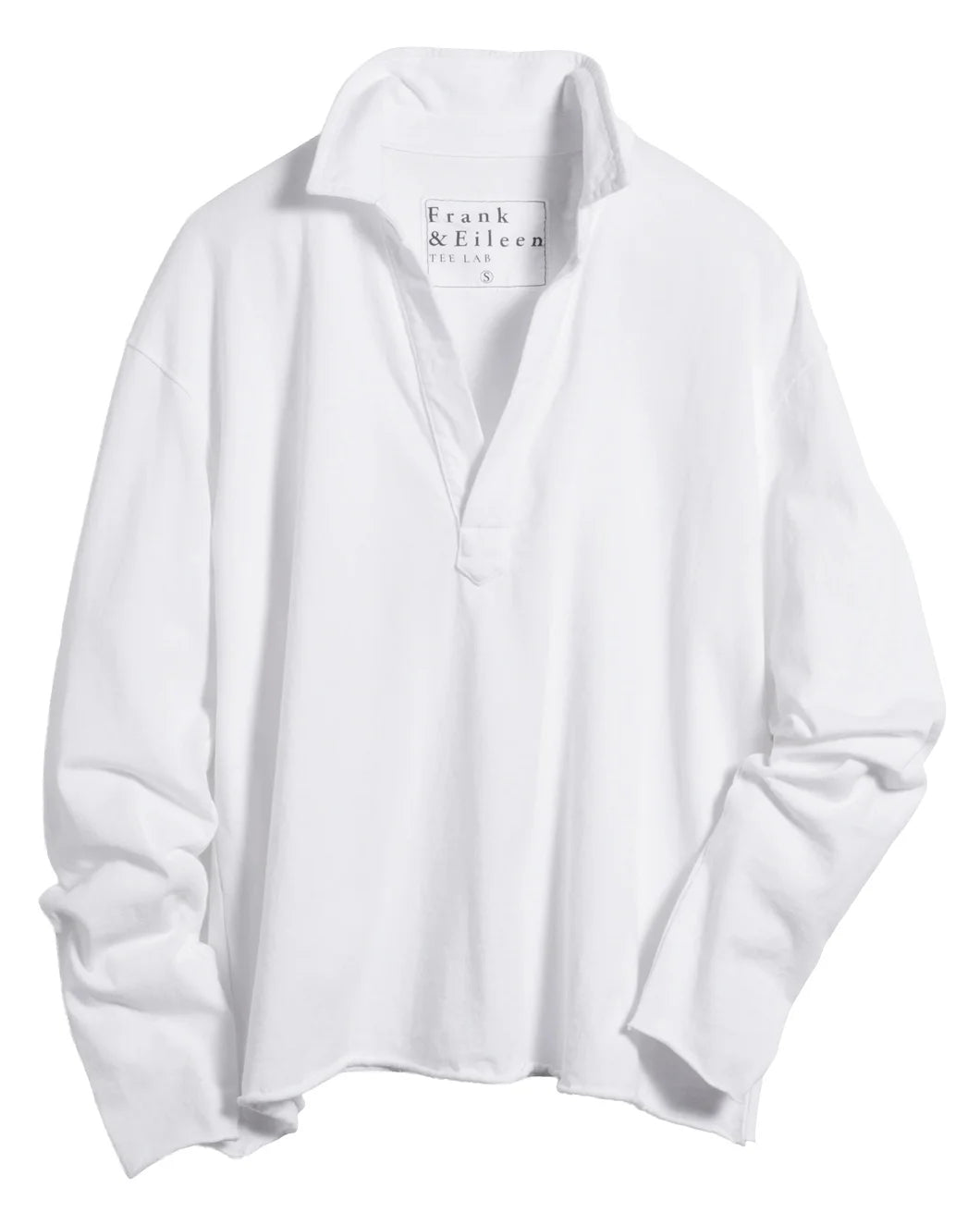 FRANK AND EILEEN patrick popover henley white front isolated