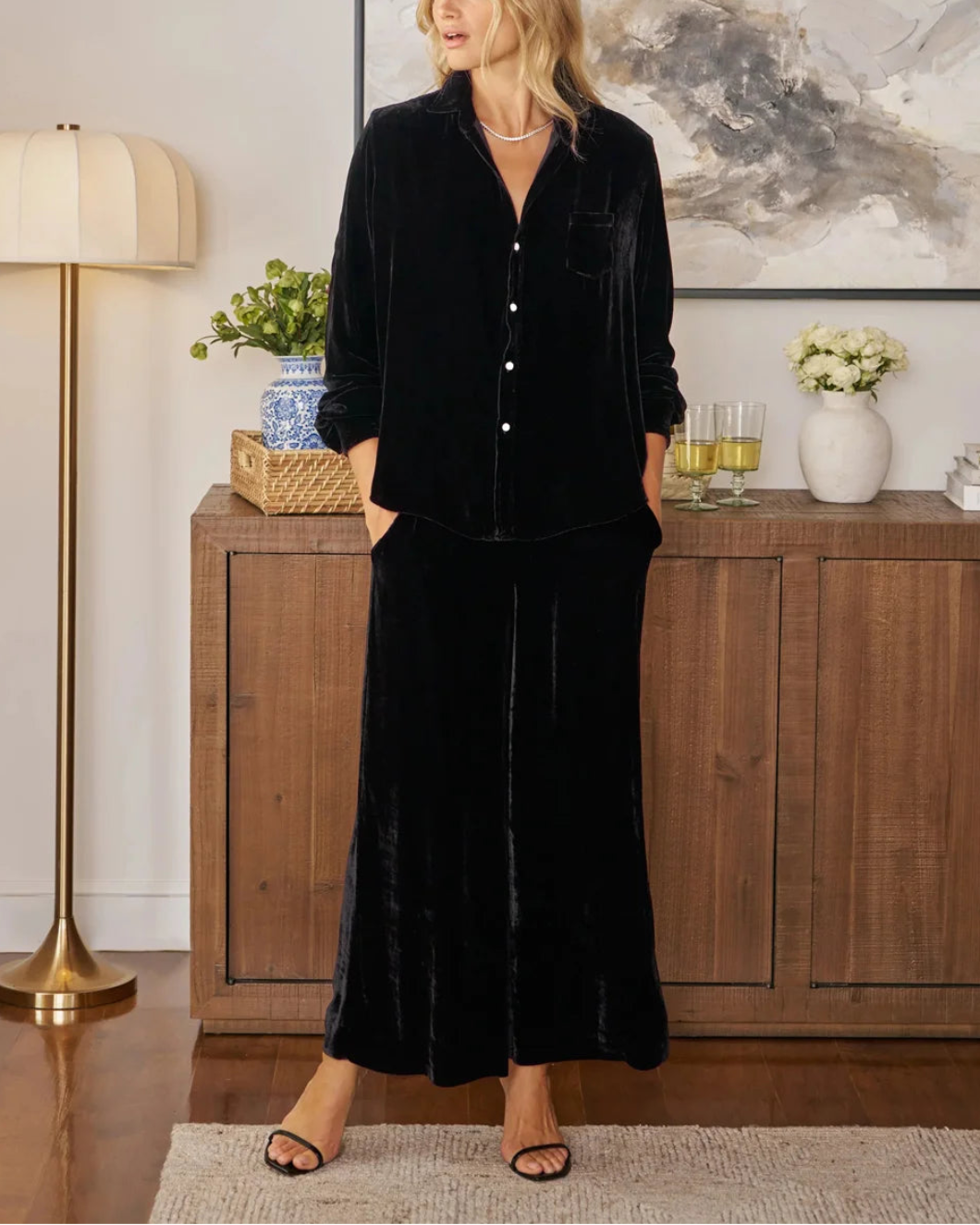 FRANK AND EILEEN tuscany getaway set black on figure front