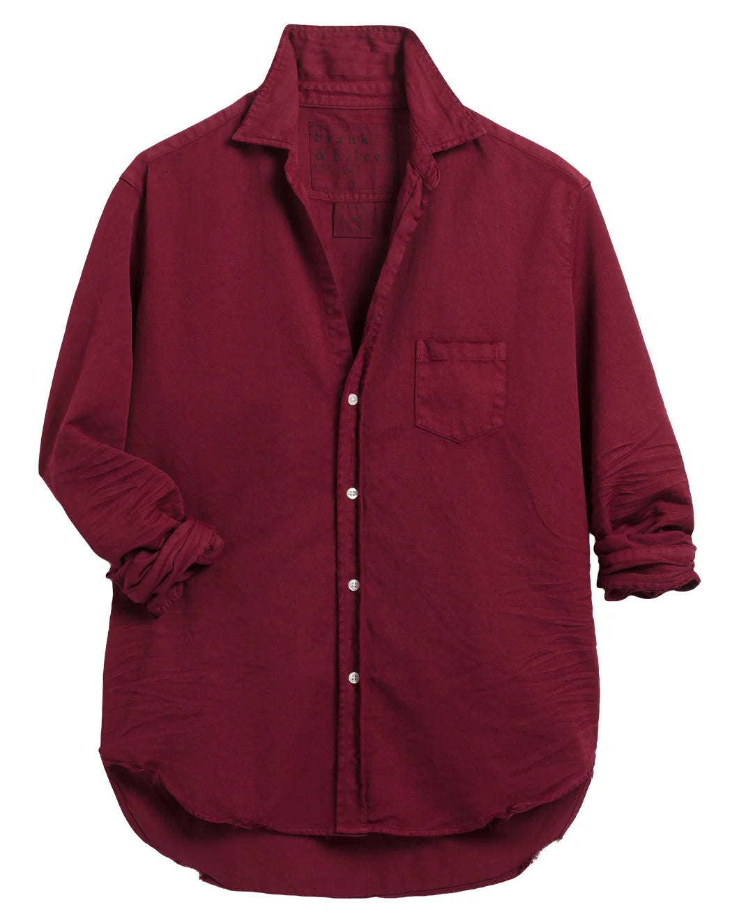 FRANK & EILEEN eileen button up shirt garnet front isolated