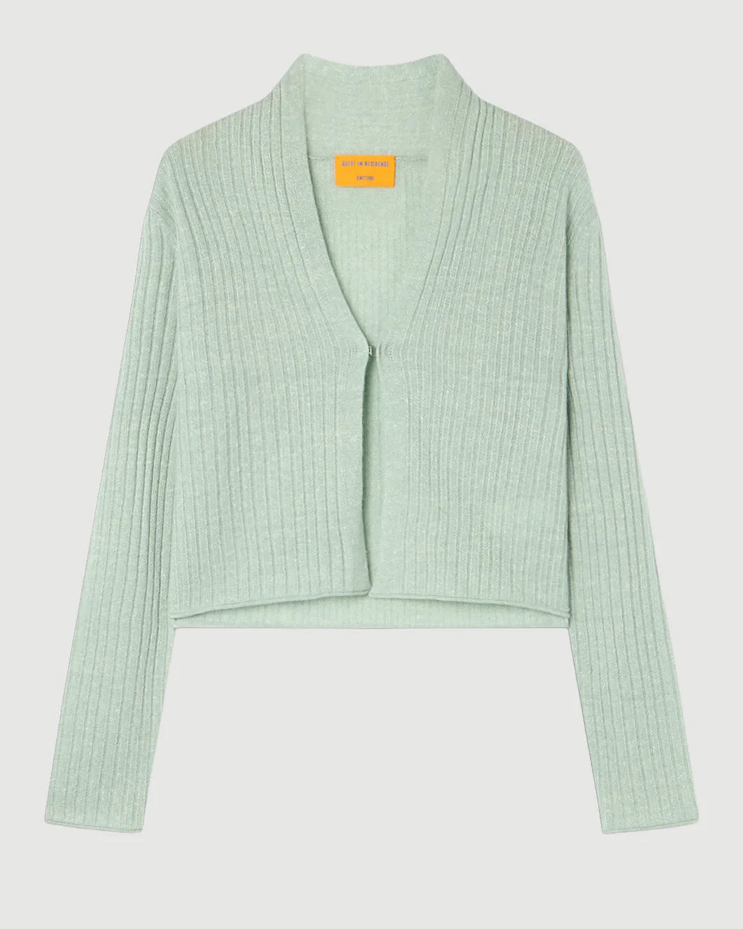 GUEST IN RESIDENCE Rib Stealth Cardigan Sage Brush isolated