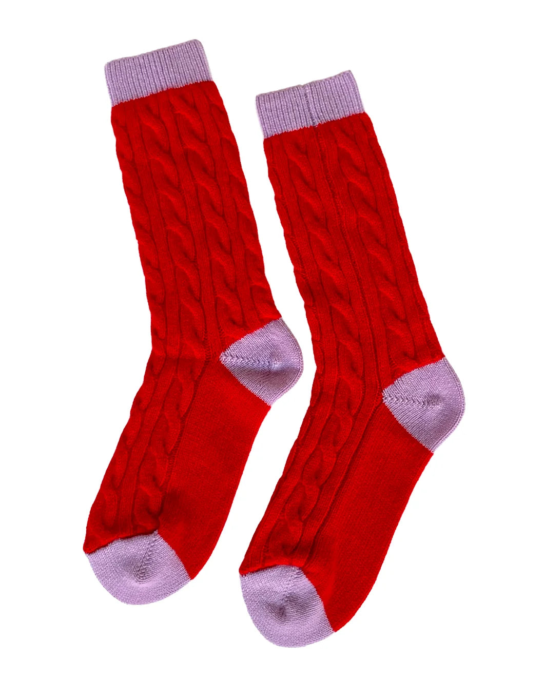 GUEST IN RESIDENCE cable socks chili dusk front isolated