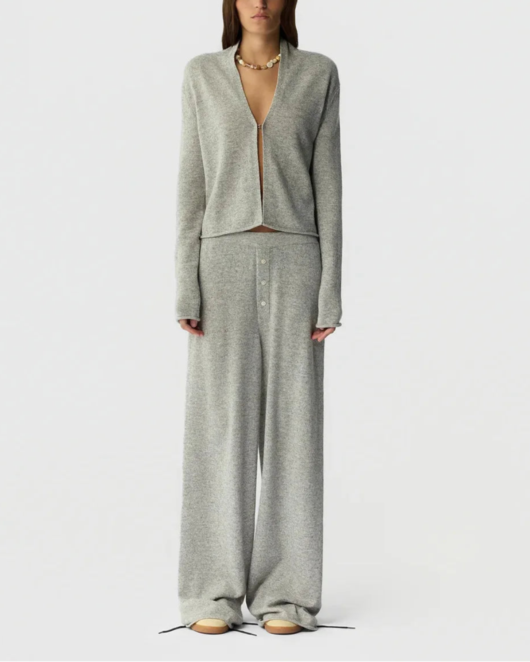 GUEST IN RESIDENCE stealth cardigan stone front 1