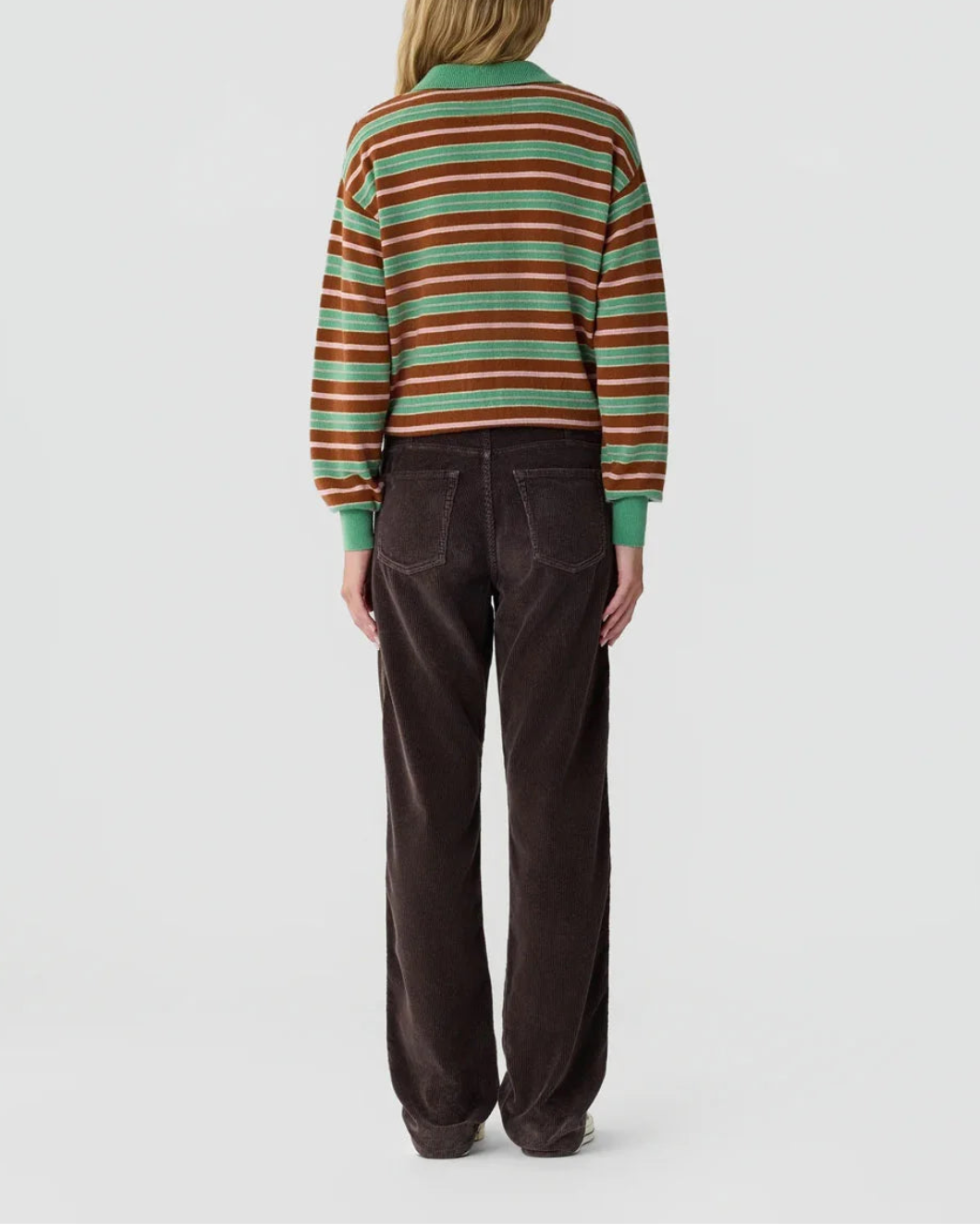 GUEST IN RESIDENCE Collegiate Stripe Polo Highland Combo on figure back