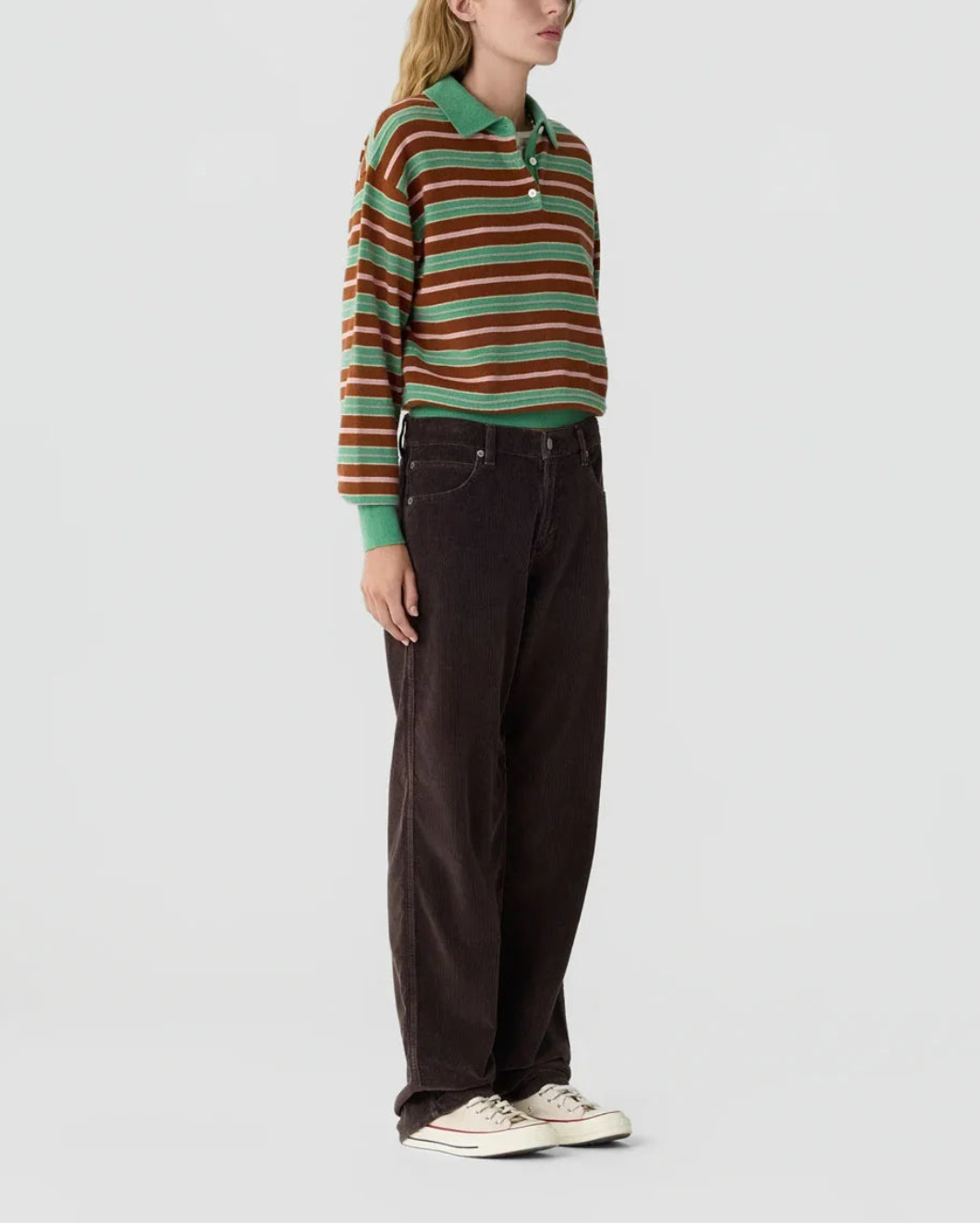 GUEST IN RESIDENCE Collegiate Stripe Polo Highland Combo on figure side
