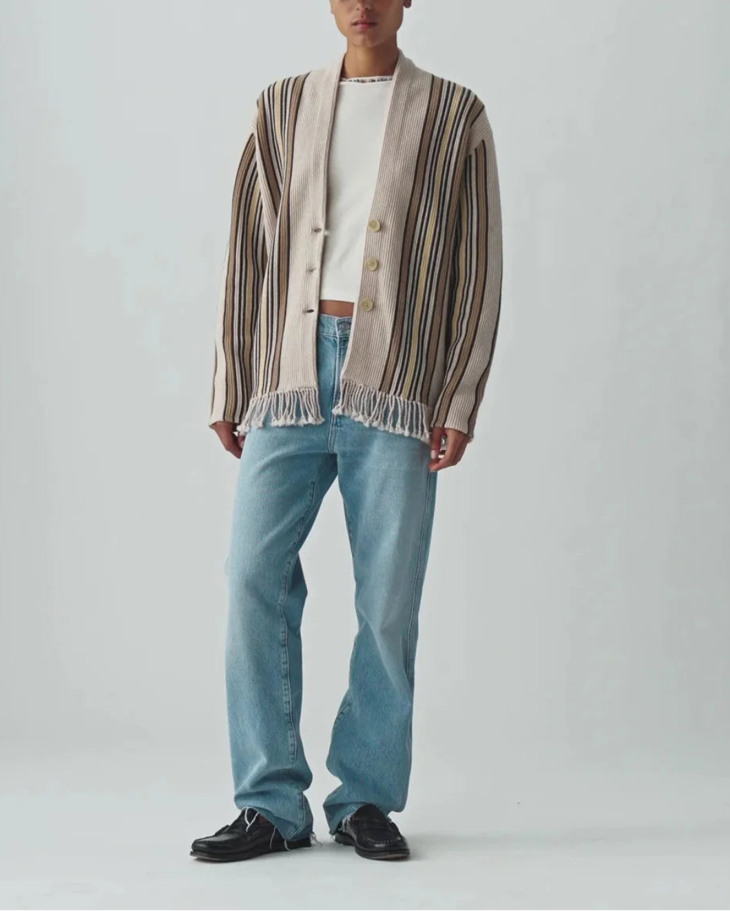 GUEST IN RESIDENCE Handloom Cardigan on figure front 1