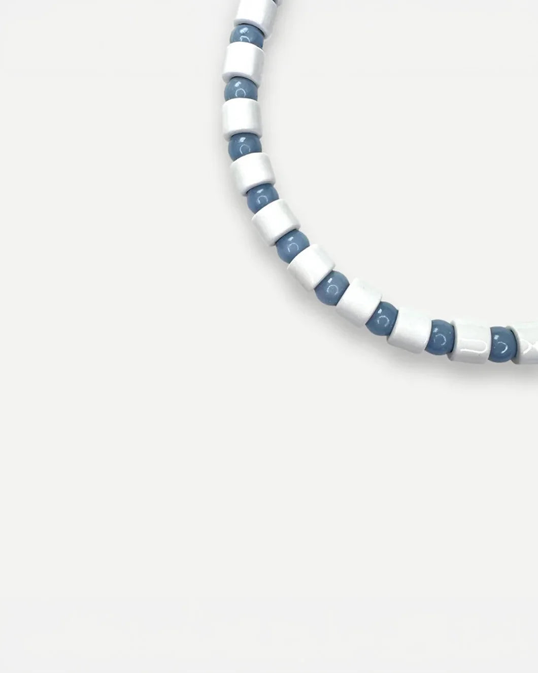 HER NEW TRIBE Blank & Blue Lace Agate Sundry Bead One Necklace front detail