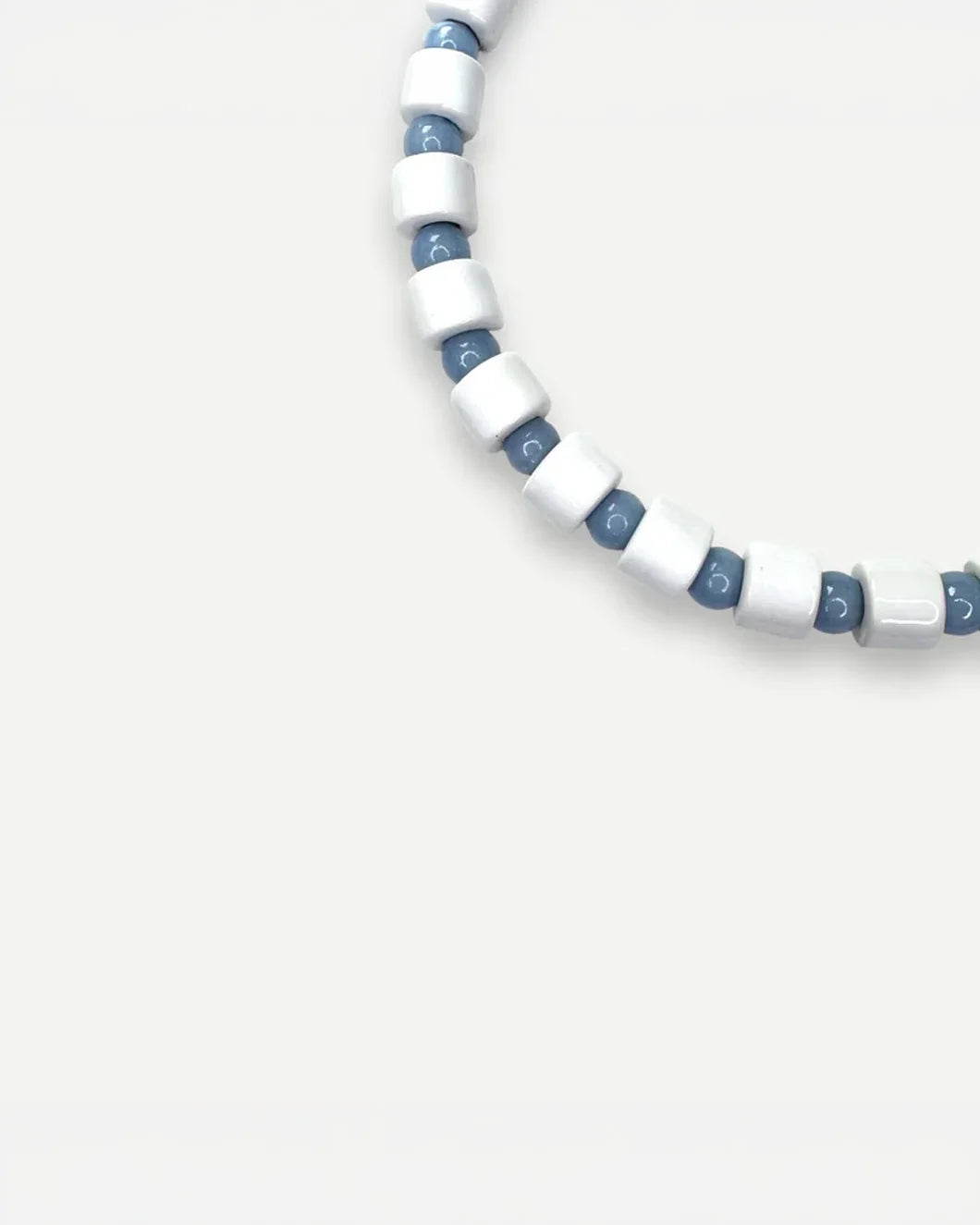 HER NEW TRIBE Blank & Blue Lace Agate Sundry Bead Two Necklace front detail