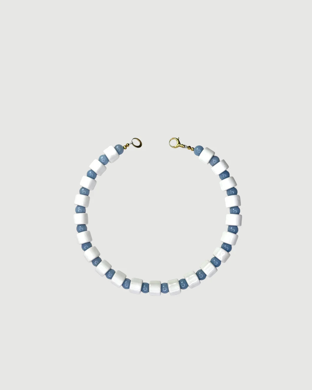 HER NEW TRIBE Blank & Blue Lace Agate Sundry Bead Two Necklace isolated