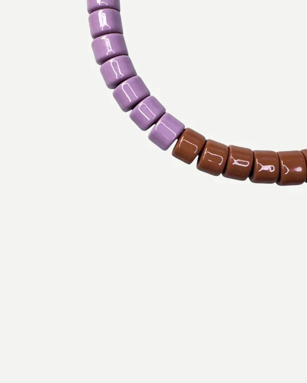 HER NEW TRIBE Prince & Sugar Split Candy Bead Two Necklace front detail