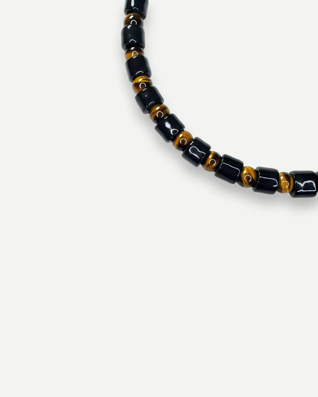 HER NEW TRIBE tap and tigers eye bead one necklace detail