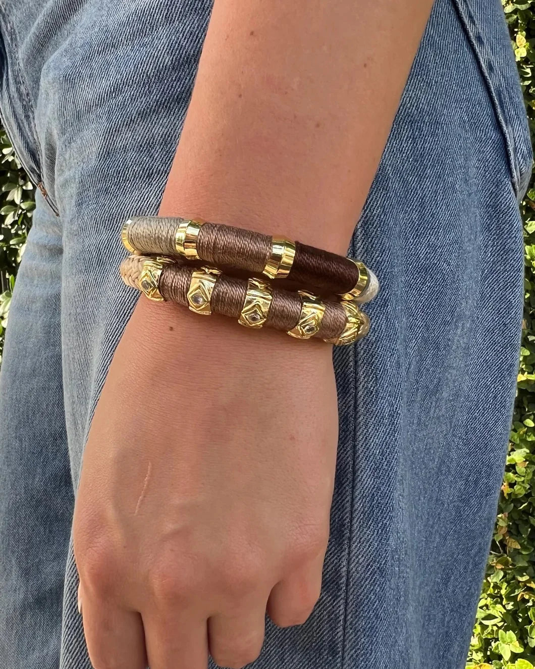 holst and lee colorblock bracelet nude on figure