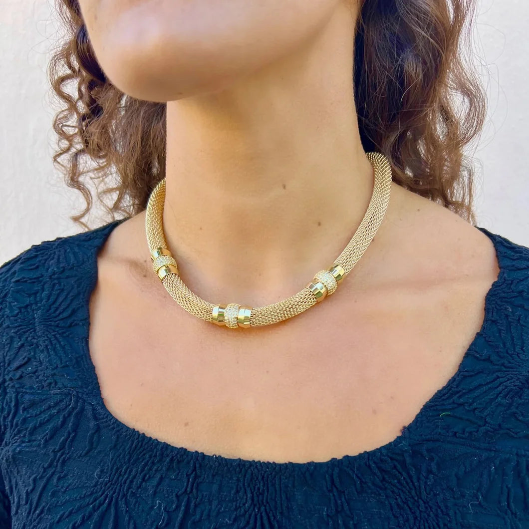 HOLST + LEE Fancy Mesh Necklace-Fancy N isolated