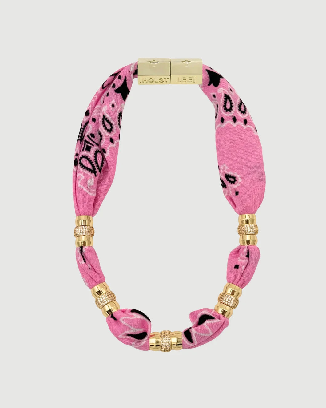 HOLST + LEE Warm Weather Bandana Necklace - Pink isolated