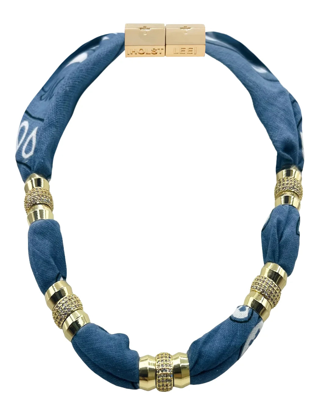 HOLST + LEE bandana necklace denim isolated
