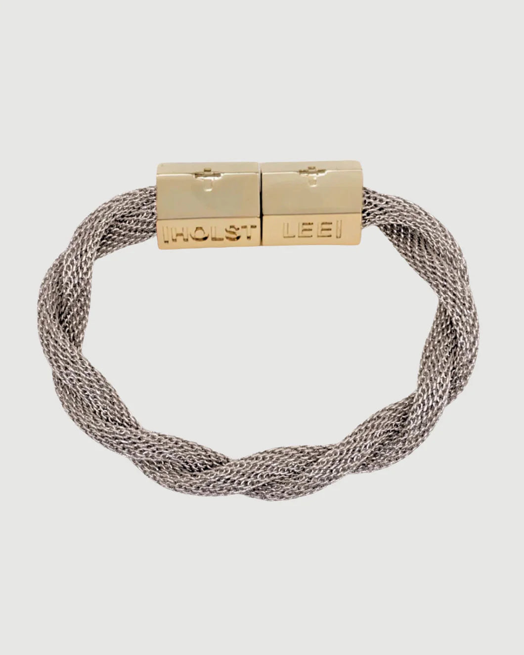HOLST + LEE Twisted Mesh Bracelet Two Tone isolated
