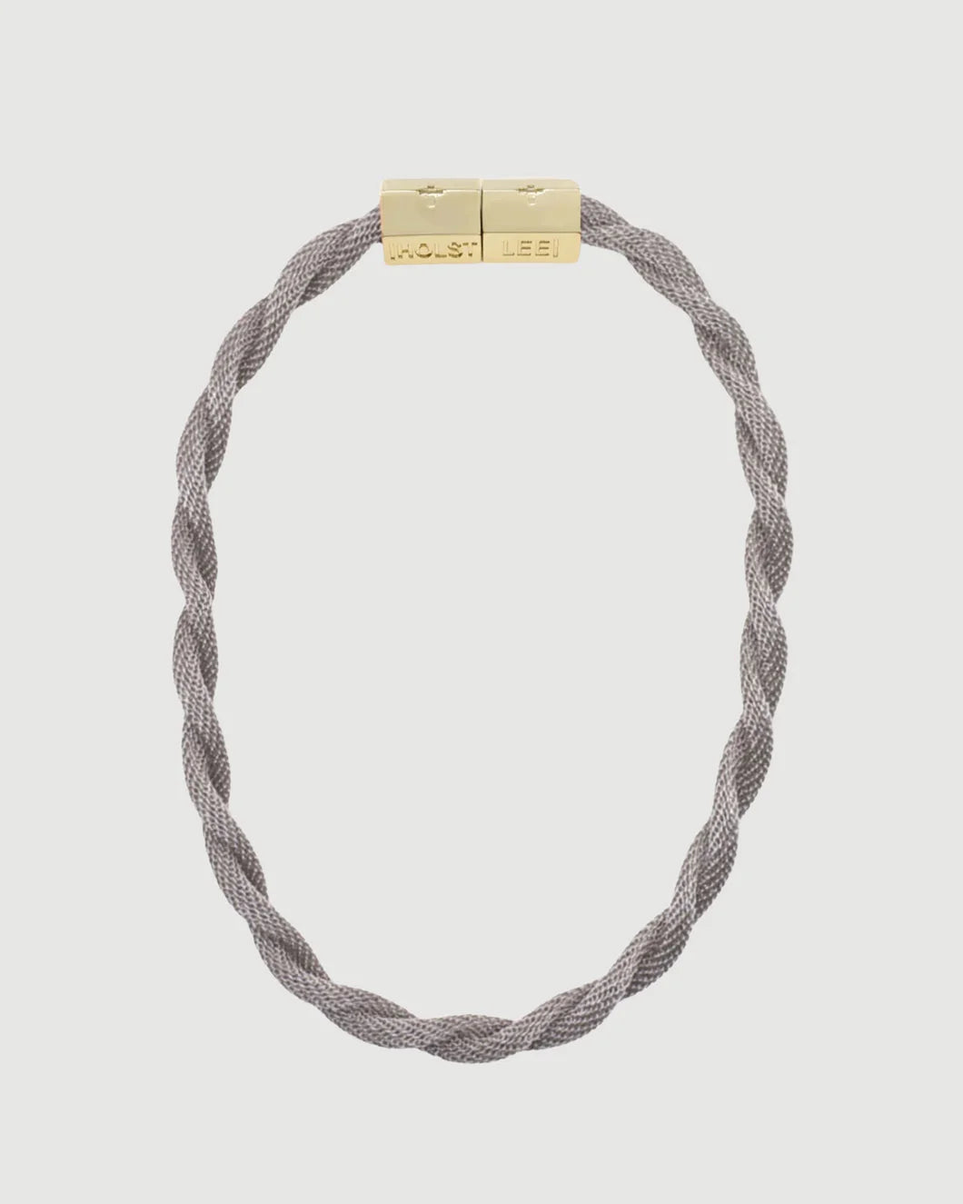 HOLST + LEE Two Tone Twisted Mesh Necklace isolated