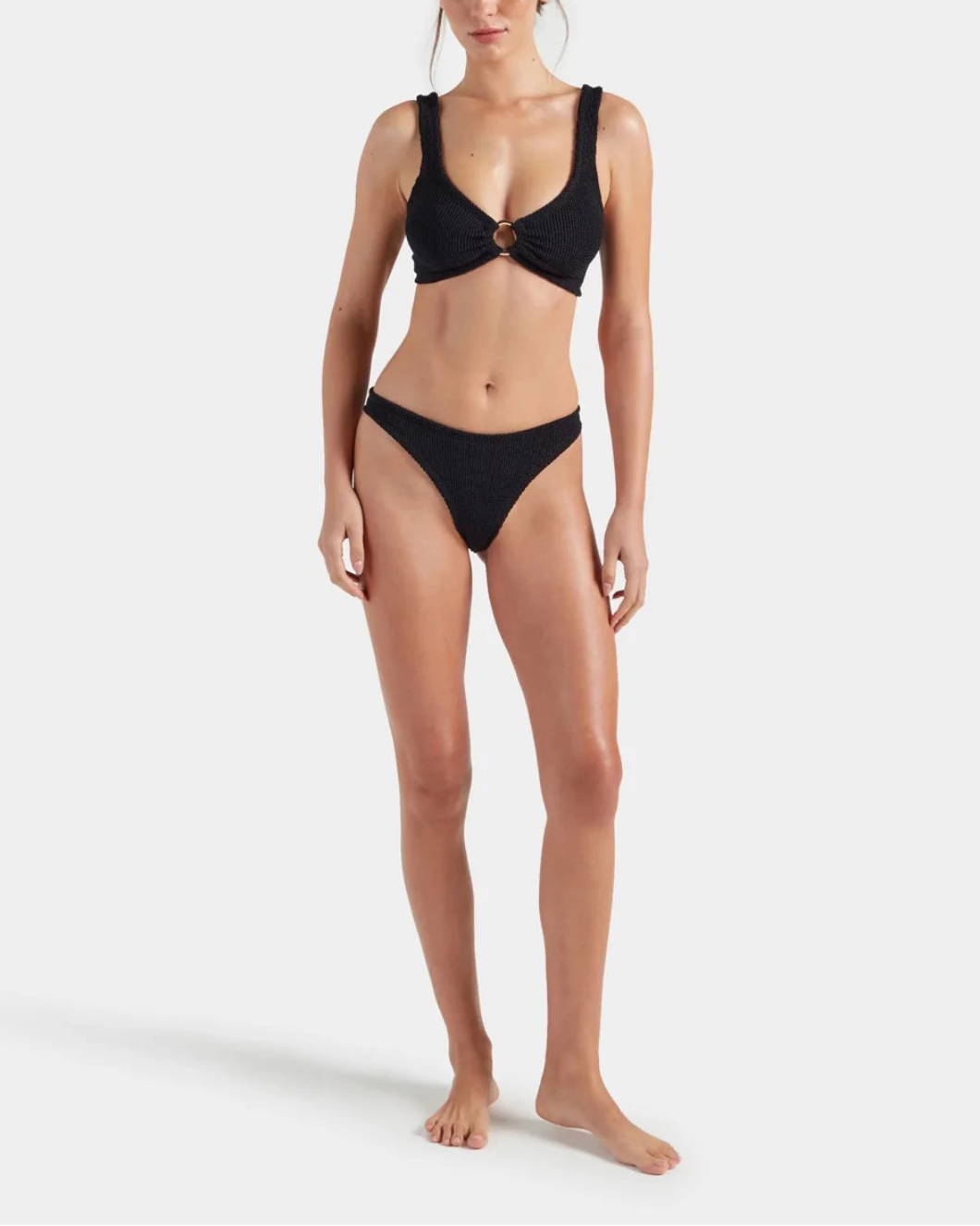HUNZA G Julia BIkini black on figure front 1