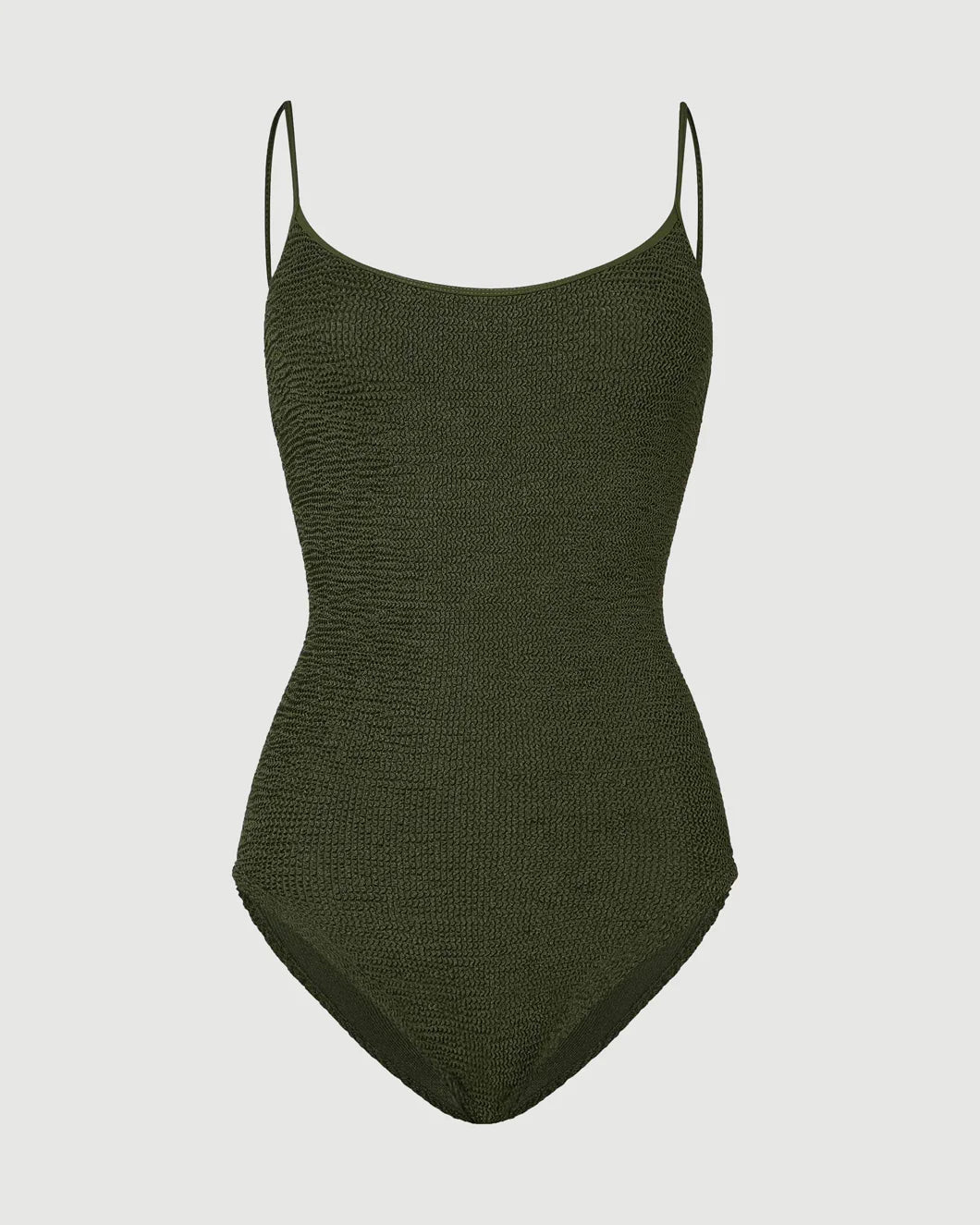 HUNZA G Pamela Swimsuit metallic/khaki isolated