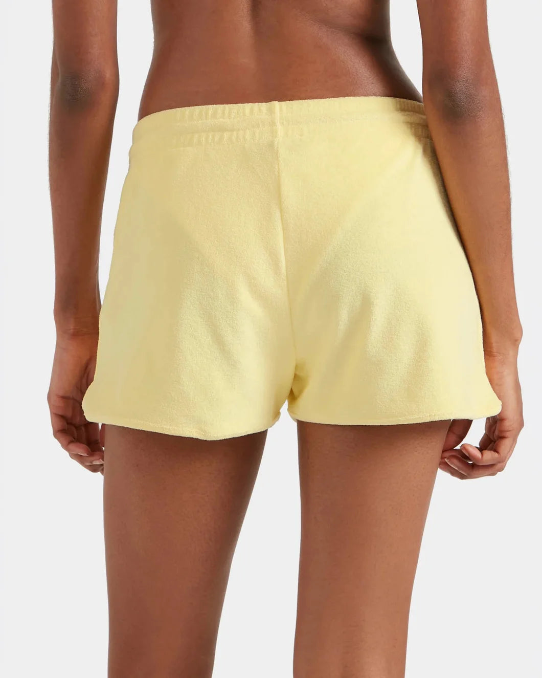 HUNZA G Terry Towelling Shorts Butter on figure back