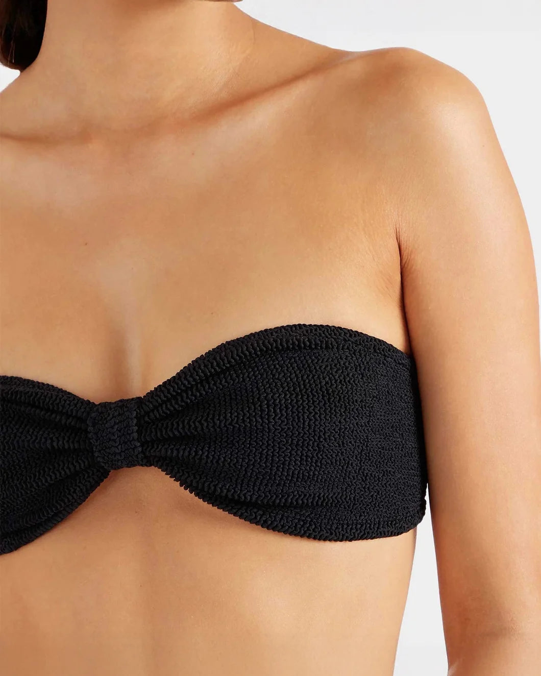 HUNZA G jean bikini black on figure front detail