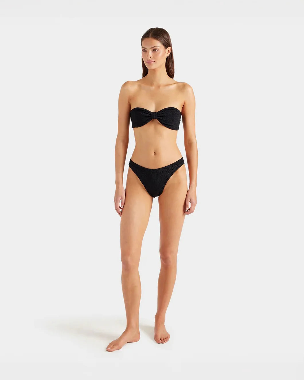HUNZA G jean bikini black on figure front