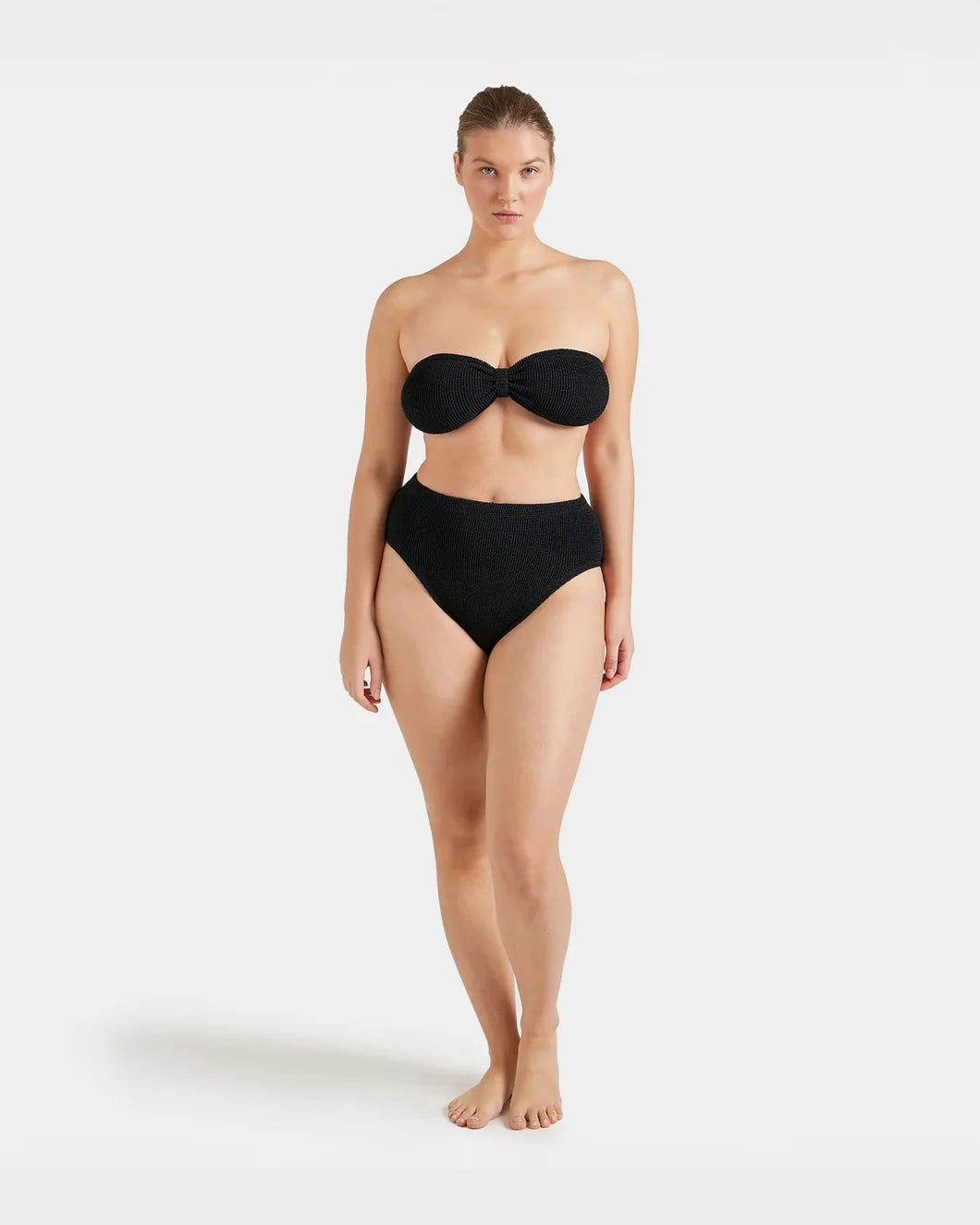 HUNZA G ruby bikini black on figure front